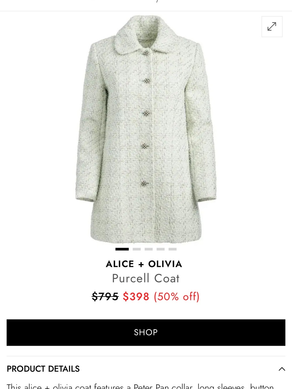 Alice + Olivia Tweed White/Mint Purcell Coat and Skirt
